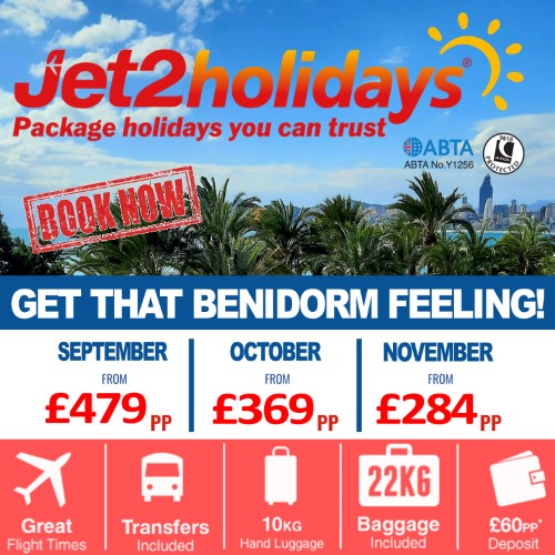 Jet2holidays and Jet2 flights | Benidorm package holidays from £397