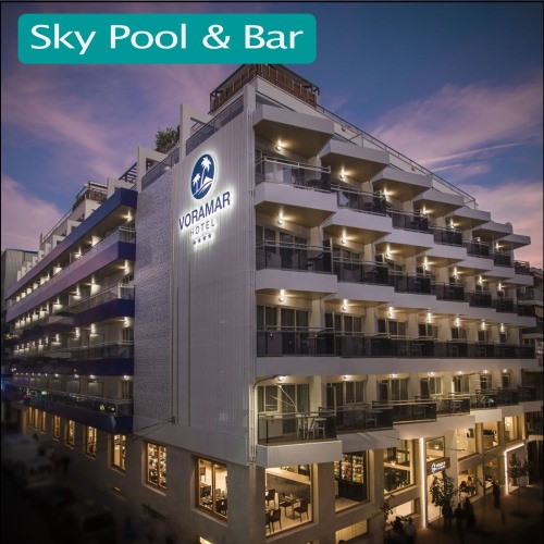 Voramar hotels in Benidorm old town has a rooftop pool and sky bar